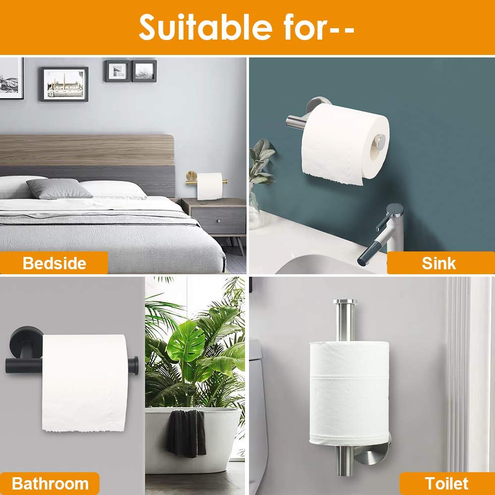 Tocten Toilet Paper Holder-Toilet Paper Roll Holder Wall Mounted For Bathroom, Thicken 304 Stainless Steel Drilling Tissue Paper